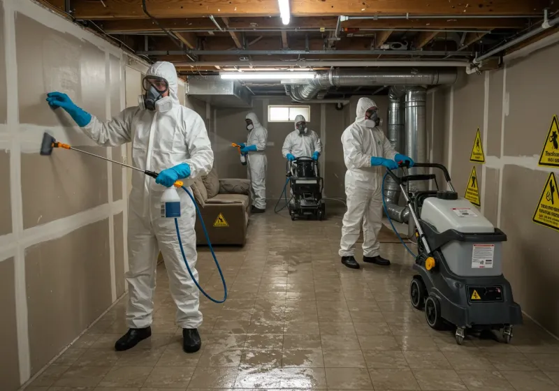 Basement Moisture Removal and Structural Drying process in Fort Wright, KY